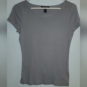 Ralph Lauren vintage sparkle blouse gray short sleeves